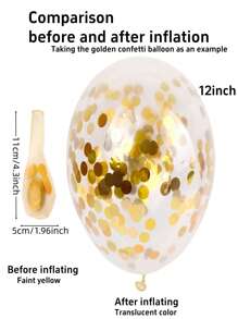 AFYPRTY 10pcs 12inch Transparent Confetti Latex Balloon With Aluminum Foil Sequin Translucent Party Decoration Balloon Suitable For Wedding Birthday Party Decoration Outdoor Decoration Holiday Party Supplies