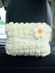 1pc Car Puff Tissue Box Car Armrest Box Sunshade Panel Seat Hanging Drawstring Box Car Interior Supplies - one-size - View 1