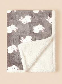 1pc Newborn Baby Folding Double-Layer Blanket, Baby Stroller Quilt, Autumn & Winter Love Valentine - Multicolor - View 5