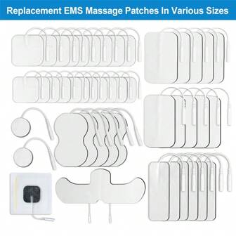 TENS Unit Replacement Pads Self-Adhesive Electrode Pads 2mm Pin Connector Reusable EMS Massage Patches Various Shapes And Sizes