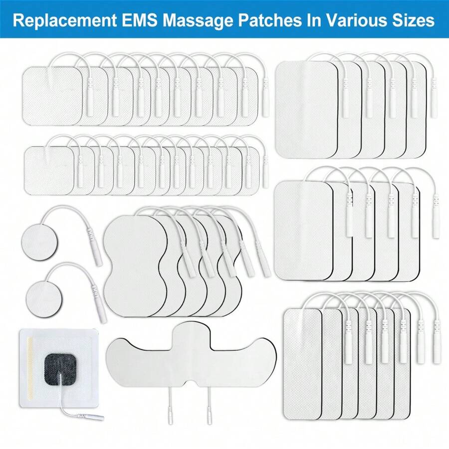 TENS 装置替换垫 自粘电极垫 2mm 针连接器 可重复使用的 EMS 按摩贴片 各种形状和尺寸