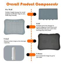 1pc Flat Dog Potty Pad With Wall, Suitable For Large/Medium/Small Dogs, Pet Toilet With Mesh Design - Multicolor - View 4