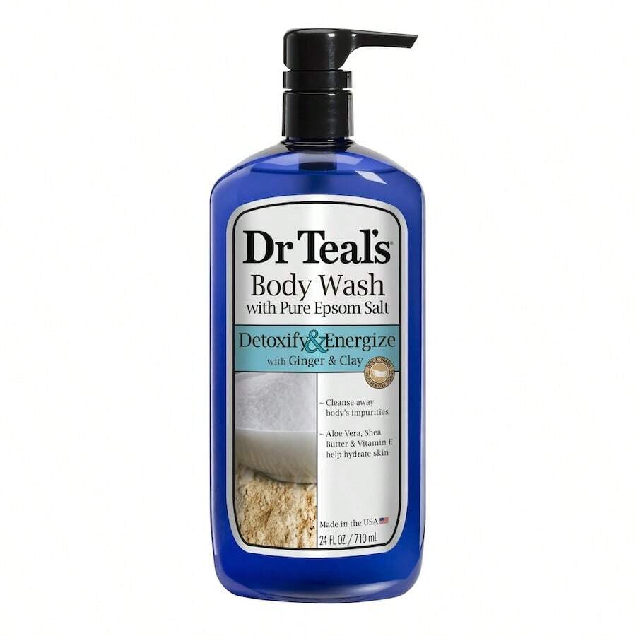 Dr Teal's Body Wash With Pure Epsom Salt, Detoxify & Energize With Ginger & Clay, 24 Fl Oz - 薑和黏土 - 查看 1