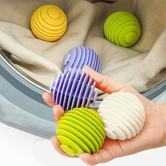 Reusable Anti-Static Laundry Balls - Softens & Fluffs Clothes, Reduces Wrinkles And Static,  Fabric Softener Alternative For Washing Machine