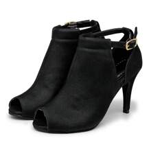 Women's Black Nubuck Ankle Boot Sandal 1783 - màu đen - Xem 1