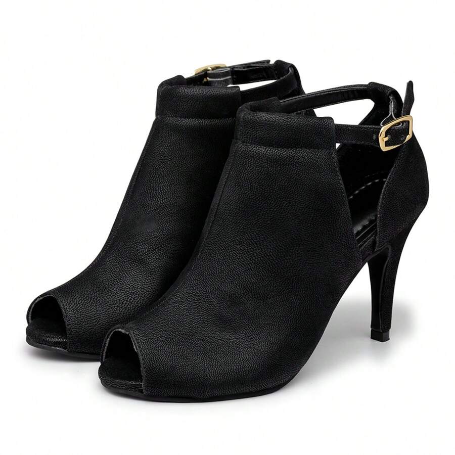 Women's Black Nubuck Ankle Boot Sandal 1783 - màu đen - Xem 1