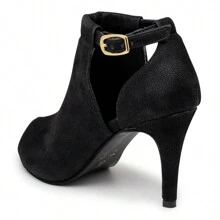 Women's Black Nubuck Ankle Boot Sandal 1783 - màu đen - Xem 5