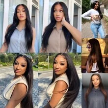 人发束 直发束 巴西直发人发束 未加工处女发束 1 束 人发原始雷米发束 特价 天然黑色 - Natural Black - 查看 3