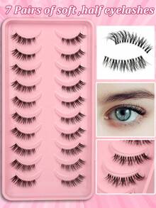 10 Pairs Cat Eye False Eyelashes - Petite, Natural, Cute Short Curled Style With Extended Wing Tips - Cat Eye Lashes - View 12