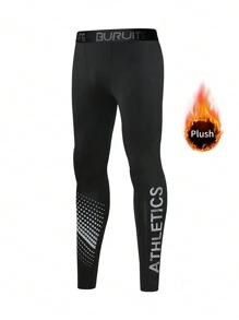 BURUITE Boyfriend Style Men's Thermal Pants, Thermal Lined, Thick, Elastic, Skinny, Winter Sports Base Layer Leggings