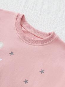 Long Sleeve Young Girl Sweatshirt With Mesh Fabric, Cute Animal Embroidery, Fashionable For Autumn/Winter - Pink - View 3
