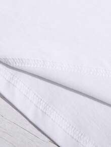 Camiseta de cuello redondo de corte holgado con foto y texto personalizado para mujeres, talla grande, adecuada para cumpleaños, Día de San Valentín, Navidad, fiestas, aniversarios, uniformes corporativos - Blanco - Ver 8