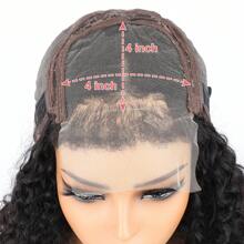 4C Edges Kinky Curly Lace Front Wigs Human Hair 4x4 Transparent Lace Closure Wigs With Curly Edges Baby Hair, Deep Wave Curl Wig Pre-Plucked Hairline 180% Density - Natural Black - View 7