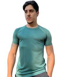 Men's Dry Fit Gym Fitness Sports Training T-Shirt - 墨綠色 - 查看 1