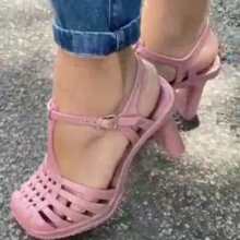Women's Sandals With 7cm Heel, Spider Model, New - Màu Hồng baby - Xem 3