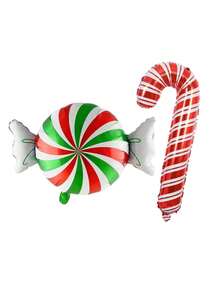 3 buc Panglică Cutie Cadou Baloane Cu Bomboane Crăciun Cârja Set Baloane Cutie Cadou Crăciun Baloane Decoratiuni pentru petreceri Crăciun 2025, Crăciun