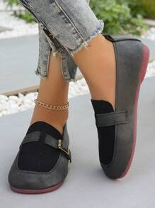 Damskie płaskie mokasyny, okrągłe noski, miękkie dno, buty codzienne, wygodne uniwersalne buty dla matek