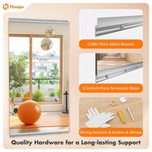Hasipu Home Gym Mirror Large Full Body Mirror For Yoga, Large Wall Mirror Full Length For Fitness, Garage, Dance Studio, 0.16in Tempered Glass Frameless Mirror - 55"高x17"寬(3 件) - 查看 5