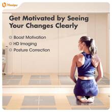 Hasipu Home Gym Mirror Large Full Body Mirror For Yoga, Large Wall Mirror Full Length For Fitness, Garage, Dance Studio, 0.16in Tempered Glass Frameless Mirror - 55"高x17"寬(3 件) - 查看 8