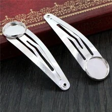 10pcs Copper Material Craft Hairpin Blank Base Tray Bezel Fits 12mm/20mm Round Cabochons Hair Clips Setting DIY Jewelry Making Accessories Findings - Hairpin Cabochon Base Setting - View 8