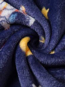 Bata de baño suave con capucha de franela gruesa para niño pequeño, con estampado de astronauta espacial y cohete, adecuada para después del baño, otoño e invierno - Azul Marino - Ver 10