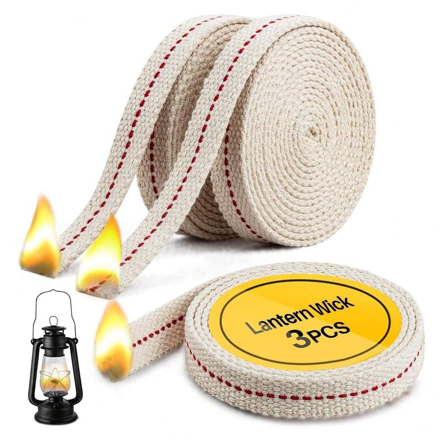 Sukh Lamp Wick Lantern Wick Lantern Wicks 3 Rolls 1/2 Inch Flat Oil