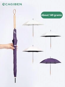 CAGIBEN 雨伞，太阳伞，防晒雨伞，超轻长柄伞，100cm伞面，防紫外线防水设计，小巧轻便，日晒雨淋皆宜，男女通用，四种颜色可选。 - 彩色 - 查看 1
