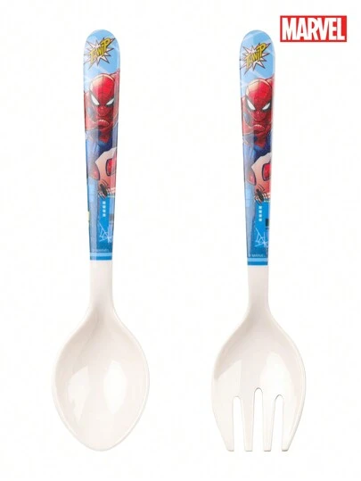 Marvel 2PCS  Officially Licensed   Series Spoon Set Anime Theme Tableware Cute Cartoon Character Utensils Kitchen Home Outdoor School Christmas Gift Birthday Party Surprise Gift Supplies