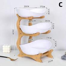 Creative Multi-Layer Fruit Tray Dry Fruit Tray Bamboo Wooden Frame Home Snack Tray Candy Fruit Basket