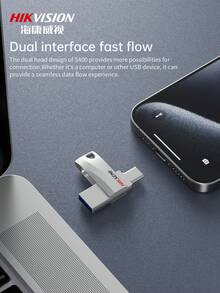 HIKSEMI-1 Pack 128G/256G Type-C Mobile USB Flash Drive USB3.2 Dual Interface USB Flash Drive, Portable Thumb Drive, Read Speed Of 450MB/S, Suitable For Android Apple Tablet Laptop - Silver - View 3