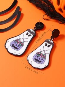 1 Pair Cute Ghost Series Earrings Suitable For Women To Wear For Halloween