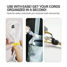 40 piezas Bridas de cable reutilizables, organizador de cables de silicona ajustable, bridas de cremallera pequeñas para cables de carga, auriculares, cables de computadora, accesorios de viaje para gestión de cables de escritorio de oficina - Multicolor - Ver 6