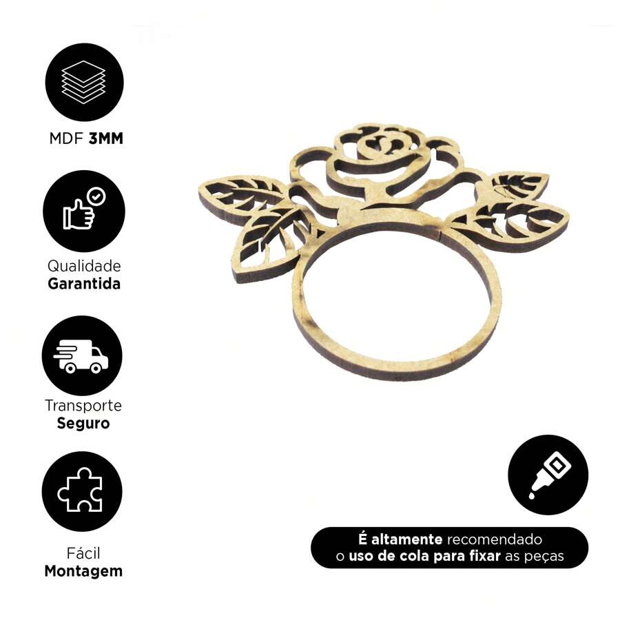 Deliquadros Set Of 15 Decorative Ring Napkin Holders - Various Models - 玫瑰 - 查看 1