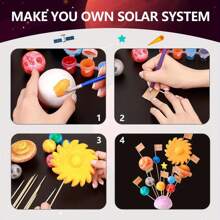 14 piezas Juego de bolas del sistema solar de espuma de PE, planetas de poliestireno para proyectos de ciencia escolar DIY y manualidades - 14 piezas - Ver 10