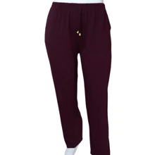 Women's Pants With Side Pocket Plain Lycra Mesh Ladies Loose Comfortable. - Green - View 4