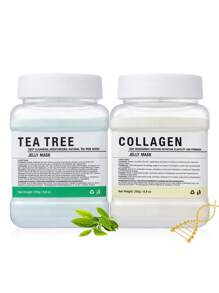 玫瑰/茶树/胶原蛋白果冻面膜粉 - 保湿、改善和补水面部皮肤护理 - 天然凝胶剥离面膜，让肤色焕发光彩，完美礼物 - 彩色 - 查看 10