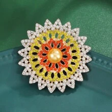 1 件复古优雅花环和十字架设计胸针，精致时尚配饰，适合女士服装、外套、夹克 - 适合作为礼物礼服配饰别针用于衣服包饰背包用于学校办公室配饰衬衫珠宝万圣节衣服别针有趣可爱的教师礼物服装配饰包饰 - 彩色 - 查看 17