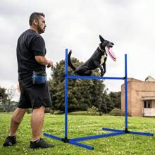 YUENFONG Dog Agility Set Hurdle Set With 4 X Hurdles, Height Adjustable Slalom Poles Training Set Including Carrying Bag, For Dogs, Training, 104 X 70 X 101 Cm - Blue - View 5