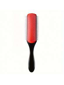 1pc/2pcs Classic Curling Hair Brush, 9 Rows For Thick Curly Hair, Wet Or Dry Hair, For Women And Men, Easy To Clean Hair Brush, For Styling, Detangling, Smooth, Blow Drying, Separating, Defining Curls, Travel Accessory,Hair Brush,Comb,Hair Tools,Hair Products And Accessories For Barber Salon Beauty Travel Essentials