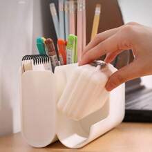 1 szt. Minimalistyczny plastikowy wielofunkcyjny organizer na długopisy na biurko, przechowywanie kosmetyków do artykułów biurowych