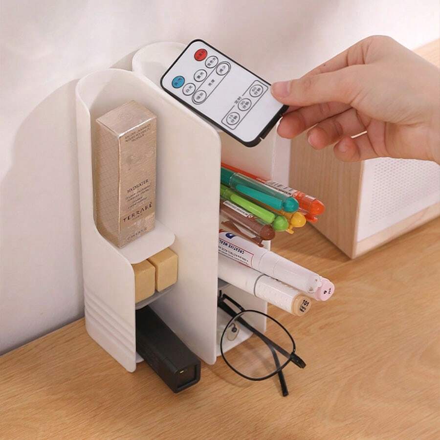 1 szt. Minimalistyczny plastikowy wielofunkcyjny organizer na długopisy na biurko, przechowywanie kosmetyków do artykułów biurowych