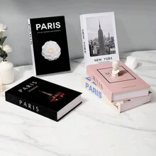 3 Peças Conjunto de Livros Decorativos Artificiais Dobráveis, Decoração Doméstica Minimalista de Livros Falsos