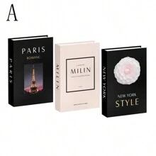 3 Peças Conjunto de Livros Decorativos Artificiais Dobráveis, Decoração Doméstica Minimalista de Livros Falsos