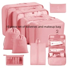 6/7/8/9/10/11pcs Portable Travel Storage Bag Set - Organize Your Clothing, Shoes, And Underwear With Ease - Perfect For Luggage And Suitcase Packing Slogan Graphic Travel Storage Bag Portable With Shoe Toiletry And Laundry Bags School Supplies School Stuff For School For College Dorm Room Decor Bedroom Decor Dorm Essentials For Student Teacher Packing Cubes Clothes Storage Clothes Organizer Travel Bag Set Travel Organizer Set Travel Essentials Back To School Supplies