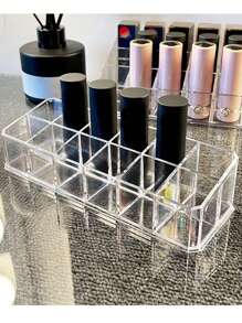 1 件大容量多隔层化妆品口红收纳盒亚克力化妆品展示架，用于口红、指甲油和唇彩，适用于假日海滩、浴室收藏、卧室收藏，大容量