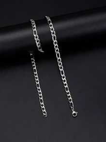 1pc Unisex Stainless Steel Plain Chain, 3mm~10mm Wide, Punk Minimalist Jewelry Accessories - Style a - View 53