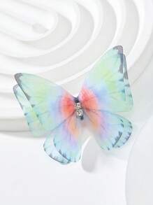 100入組五彩綜合裝飾配件，裝飾有雙鑽石的網紗蝴蝶裝飾，適用於裝飾衣服、髮夾、頭飾、手工裝飾場景 - 彩色 - 查看 9