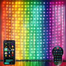 Đèn rèm thông minh DIY, Đèn rèm đổi màu RGB có ứng dụng điều khiển từ xa đồng bộ nhạc, Dây đèn rèm USB 256LED 5,2Ft X 5,2Ft cho tiệc, sân vườn, trang trí phòng, trang trí Giáng sinh, đèn Giáng sinh, trang trí phòng ngủ, trang trí nhà, trang trí tiệc, lễ hội ngày lễ, quà tặng Giáng sinh, lễ tạ ơn, đồ trang trí cây thông Noel - Trình cắm USB - Xem 2