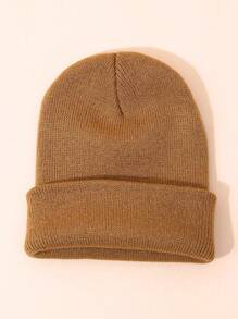 Infant Boys' Or Girls' Simple Knitted Beanie Hat, Warm Cap For Spring, Autumn And Winter