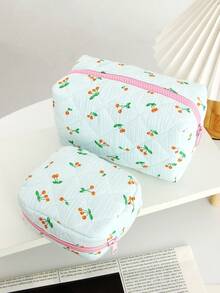 1Piece Quilted Sanitary Napkin Period Bag For Teen Girls, Sanitary Napkin Storage Bag, Cute Quilted Floral Sanitary Pad Bags Pounch, Portable Tampons Zipper Organizer Bag For School Girls Cute Cherry Pattern Mini Makeup Bag Lipstick Storage Bag Mini Makeup Bag For Purse Clutch Makeup Organizer Pouch For Women Preppy Small Cute Makeup Bag Coin Purse - Multicolor - View 6